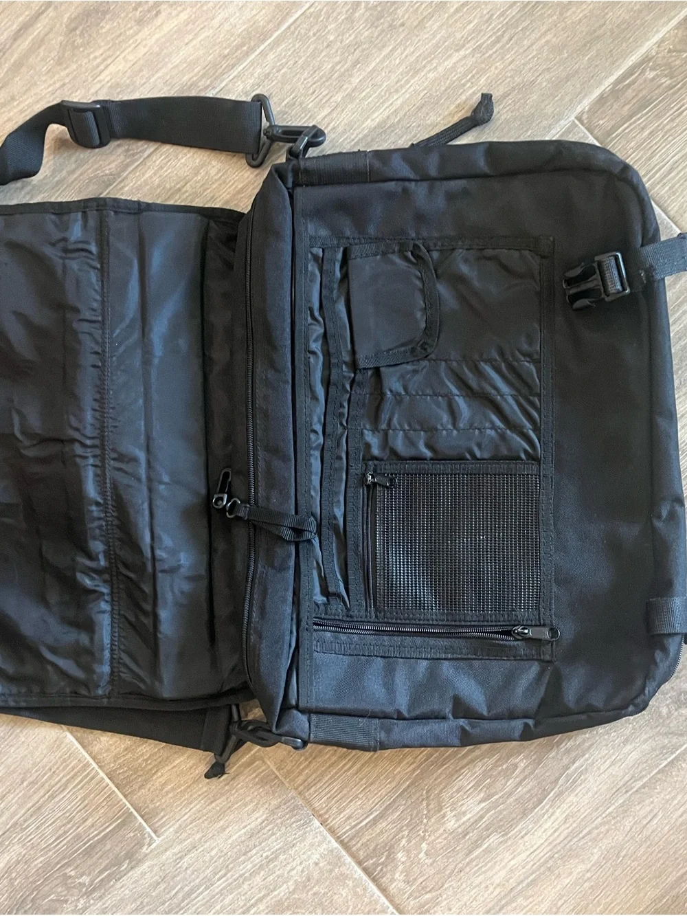 Eddie Bauer Black Men's Messenger Bag with Adjustable Strap